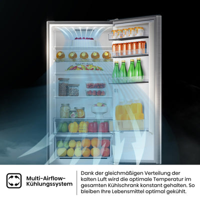 Hisense RB440N4ACA Kühl-Gefrier-Kombination/Höhe 201 cm/Kühlen 178 L/Gefrieren 98 L/LED Beleuchtung, Edelstahl