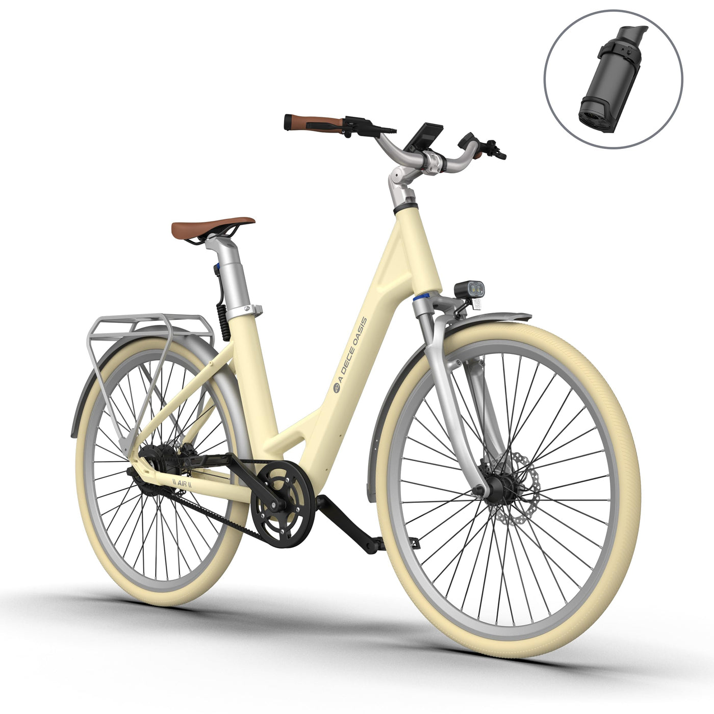 ADO E-Bike Air 28 Elektrofahrrad,Electric Bikes Pedelec Riemenantrieb,e Bike 28 Zoll,Momenten-Sensor,Heckmotor,345,00 Wh Akku,ebike Damen/Herren,Wasserkocher-Akku,Maximale Reichweite 160 KM (Yellow)