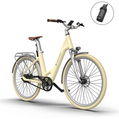 ADO E-Bike Air 28 Elektrofahrrad,Electric Bikes Pedelec Riemenantrieb,e Bike 28 Zoll,Momenten-Sensor,Heckmotor,345,00 Wh Akku,ebike Damen/Herren,Wasserkocher-Akku,Maximale Reichweite 160 KM (Yellow)