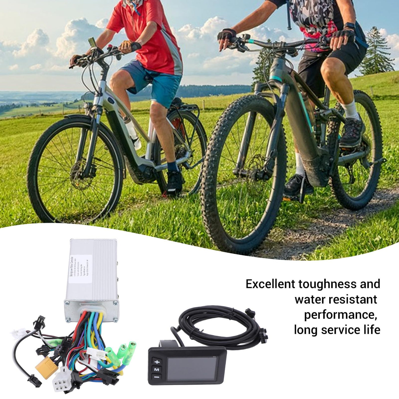 MechKit Elektrofahrrad Brushless Motor Controller Kit, 36V 48V 60V 500W 28A 3 Modus Sinuswelle Controller mit G51 LCD Anzeigefeld für E-Bike Elektroroller