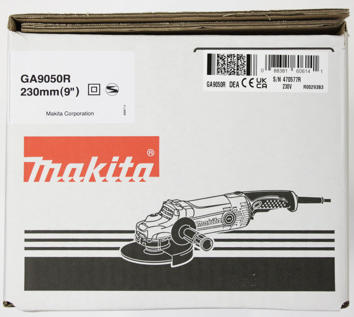 Makita GA9050R Winkelschleifer 230 mm, 2.000 W, Schwarz, Cyan, Silber, (L x B x H) 455 x 250 x 132 mm