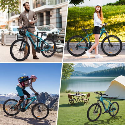 Highphoria Elektrofahrrad Erwachsene 27.5 Zoll, 250W 25 km/h E-Bike mit Batterie, Starker Motor, Kettenschaltung, E-Mountainbike mit Hydraulische Federgabel Pedelec(Schwarz-Grün)