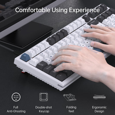 KEMOVE K98SE Mechanische Gaming Tastatur, 98 Tasten LED Hintergrundbeleuchtete Computer Tastatur, 96% QWERTY US Layout, Verkabelte Tastatur, Vorab geschmierte Rote Schalter