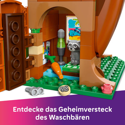 LEGO Friends Baumhaus - Spielset zum Bauen mit 2 Tierfiguren, 4 Minifiguren, einem Garten und Spielzeug Lebensmittel Zubehör - Beliebtes Geschenk für Mädchen und Jungen ab 8 Jahren - 42652
