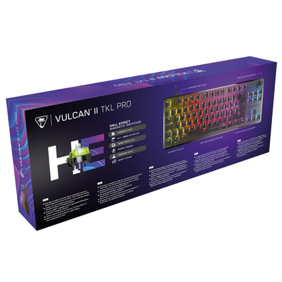 Turtle Beach Vulcan II TKL Pro - Magnetisch-mechanische RGB-Gaming-Tastatur, Analoge Halleffekt-Schalter, Medientasten, Handballenauflage, Aluminium-Abdeckplatte