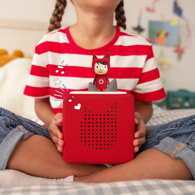 Toniebox Extrapack – Toniebox Starterset Rot + 4X Peppa Pig Hörfiguren, Audioplayer für Hörbücher und Lieder, einfach zu bedienende Musikbox mit Peppa Wutz Hörspiel für Kinder ab 3 Jahren