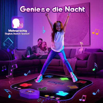 Hot Bee Tanzmatte für Kinder ab 6-8 Jahre Geschenke für Mädchen Tanzmatte mit Bluetooth Beleuchtete Musikmatte Spielzeug Kinder für Alter 3 4 5 7 9 Kinderspielzeug Jungen Geschenkideen Geburtstag