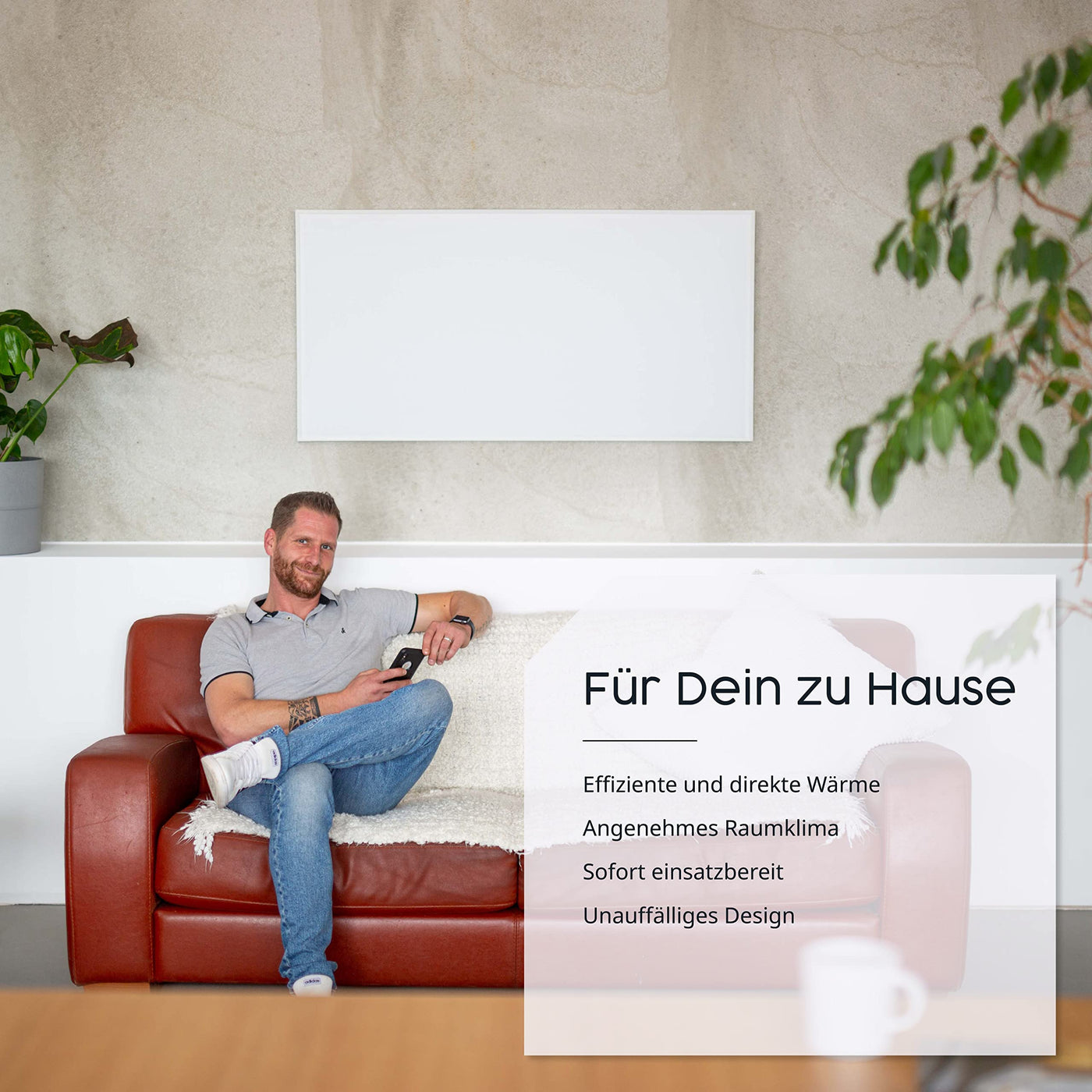 Könighaus Infrarotheizung - 1000 Watt - zur Deckenmontage ✓ Infrarot Deckenheizung ✓ effiziente Elektroheizung ✓ mit TÜV/GS + 5 Jahre Herstellergarantie ✓ Überhitzungsschutz