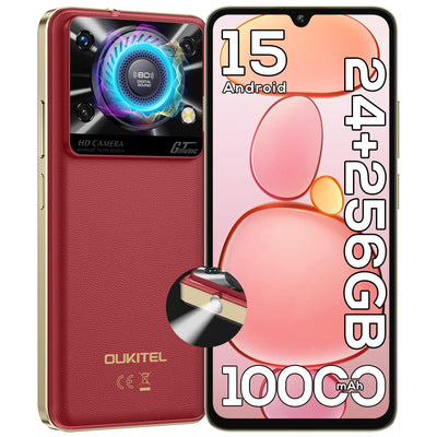 OUKITEL C60 Pro Handy Ohne Vertrag Android 15-24GB+256GB Smartphone Ohne Vertrag 10000mAh 6,88 Zoll 110dB Lautsprecher, 90Hz Display Günstig Handy, Dual SIM Simlockfreie Handys/13MP/NFC/GPS, Violett