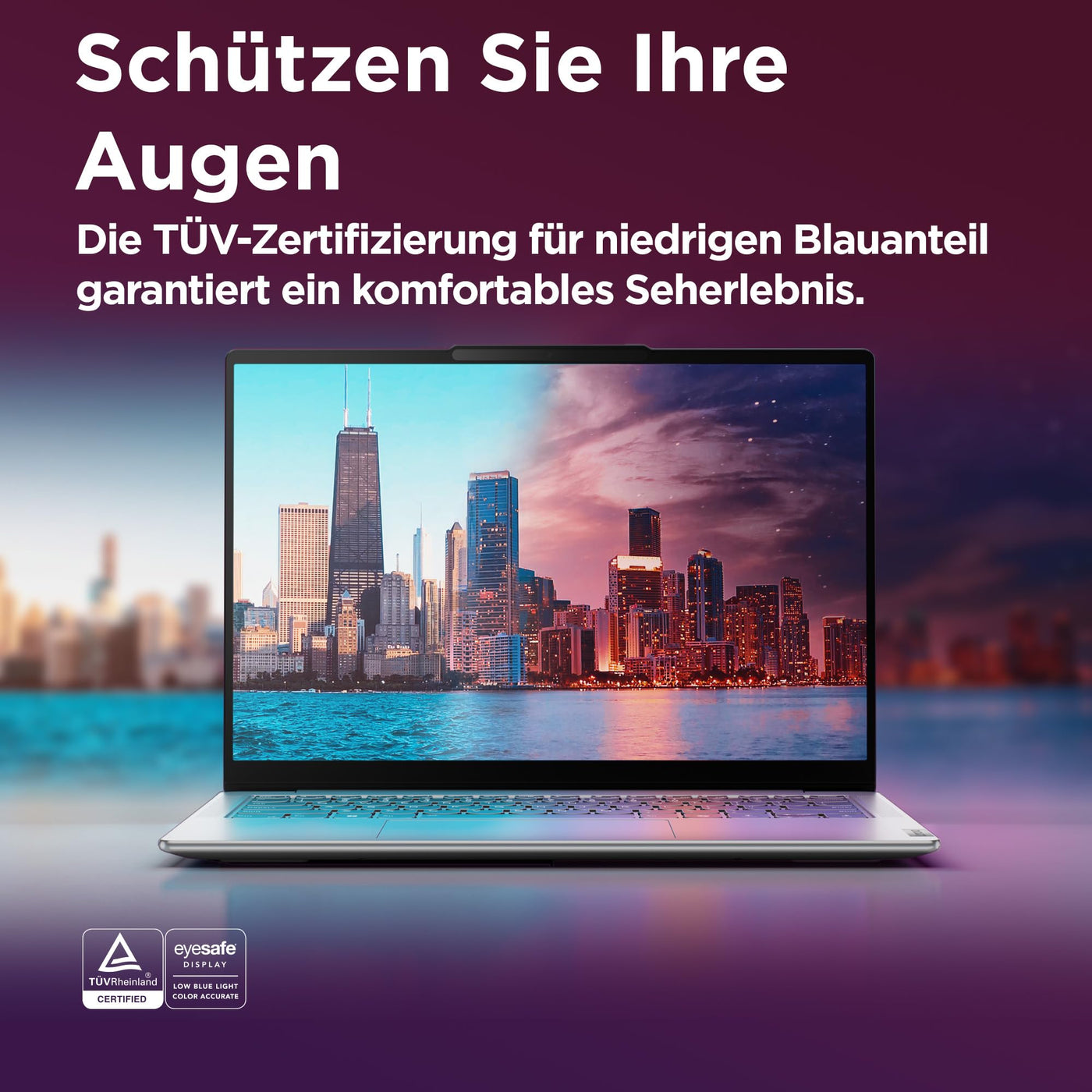 Lenovo Yoga Slim 7i AI Laptop | 14'' WUXGA OLED Display | Intel Core Ultra 7 | 32GB RAM | 1TB SSD | Intel Arc Grafik | Win11 | QWERTZ | Luna grau | Beleuchtete Tastatur | 3 Monate Premium Care