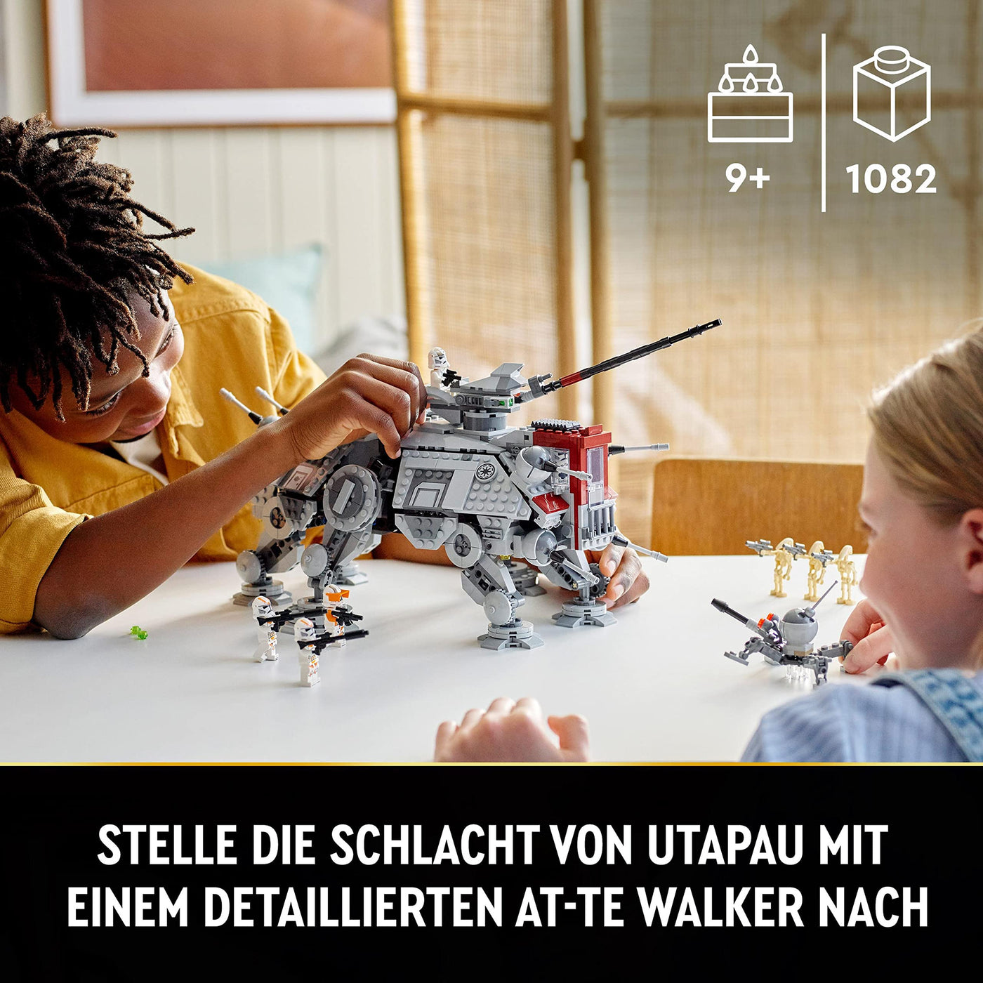 LEGO Star Wars 75337 at-TE Walker Spielzeug mit 3 Minifiguren aus dem 212. Klon-Trupp, Zwergspinne und Battle Droid Figuren – Geschenk für Jungs ab 9 Jahren und Fans von Die Rache der Sith