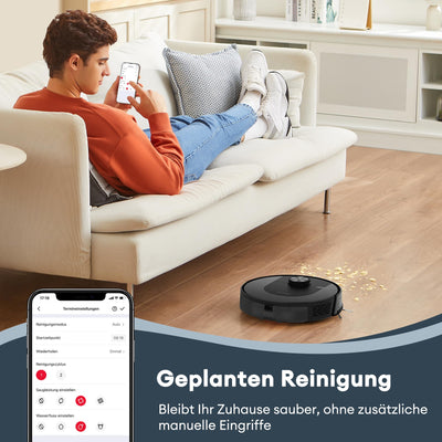 Ultenic D10 Saugroboter mit Wischfunktion, Staubsauger Roboter mit LiDAR Navigation 5000 Pa Saugkraft, 50 dB Saugroboter, Steuerung für Alexa Siri App, gut für Tierhaare Teppich Hartboden