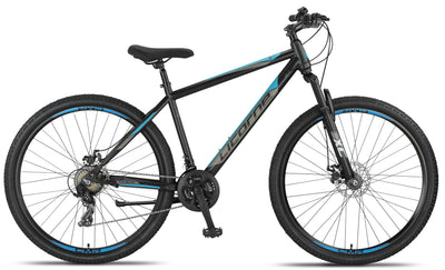 Licorne Bike Guide Premium 29 Zoll Mountainbike - Federgabel MTB mit Scheibenbremsen - Deutsche Markenqualität - Für Jugendliche & Erwachsene (Schwarz/Blau)