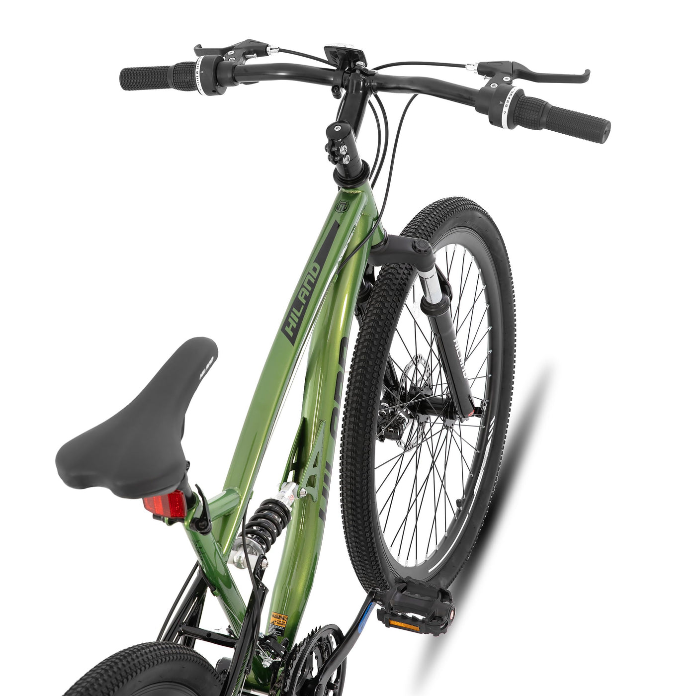 Hiland 26 Zoll Vollfederung Herren Mountainbike, 21 Gang, Mountainbike für Männer Frauen, Doppelscheibenbremse Fahrrad für Männer Frauen Erwachsene Fahrrad Grün