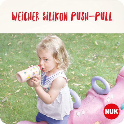 NUK Junior Cup Trinkflasche mit Chamäleon-Effekt | 18+ Monate | mit Farbwechsel | auslaufsicherer Trinklernbecher mit Push-Pull-Trinksauger | Clip & Schutzkappe | BPA-frei | 300 ml | blau