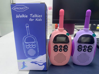 Walkie Talkie Kinder,HPROMOT 2 Pack Aufladbar Walkie Talkies, 16-Kanal Kinder Spielzeug für Jungen Mädchen, Abenteuer im Freien Outdoor Camping Wandern