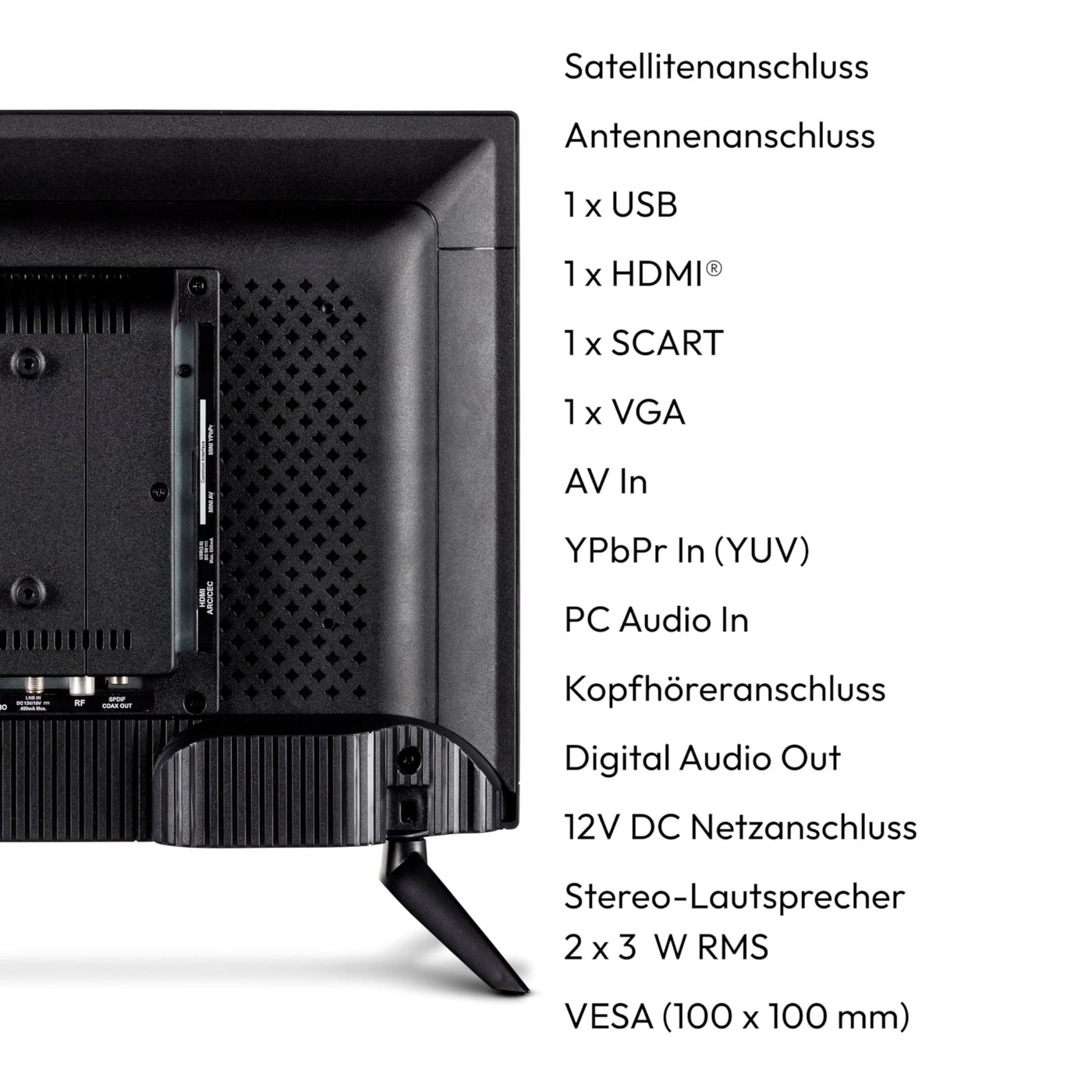 MEDION E12421 (MD 20113) 59,9 cm (24 Zoll) Full HD Fernseher (Triple Tuner Receiver, 12V KFZ Car-Adapter, perfekt für Camping Wohnmobil LKW Garten, CI+, Mediaplayer)