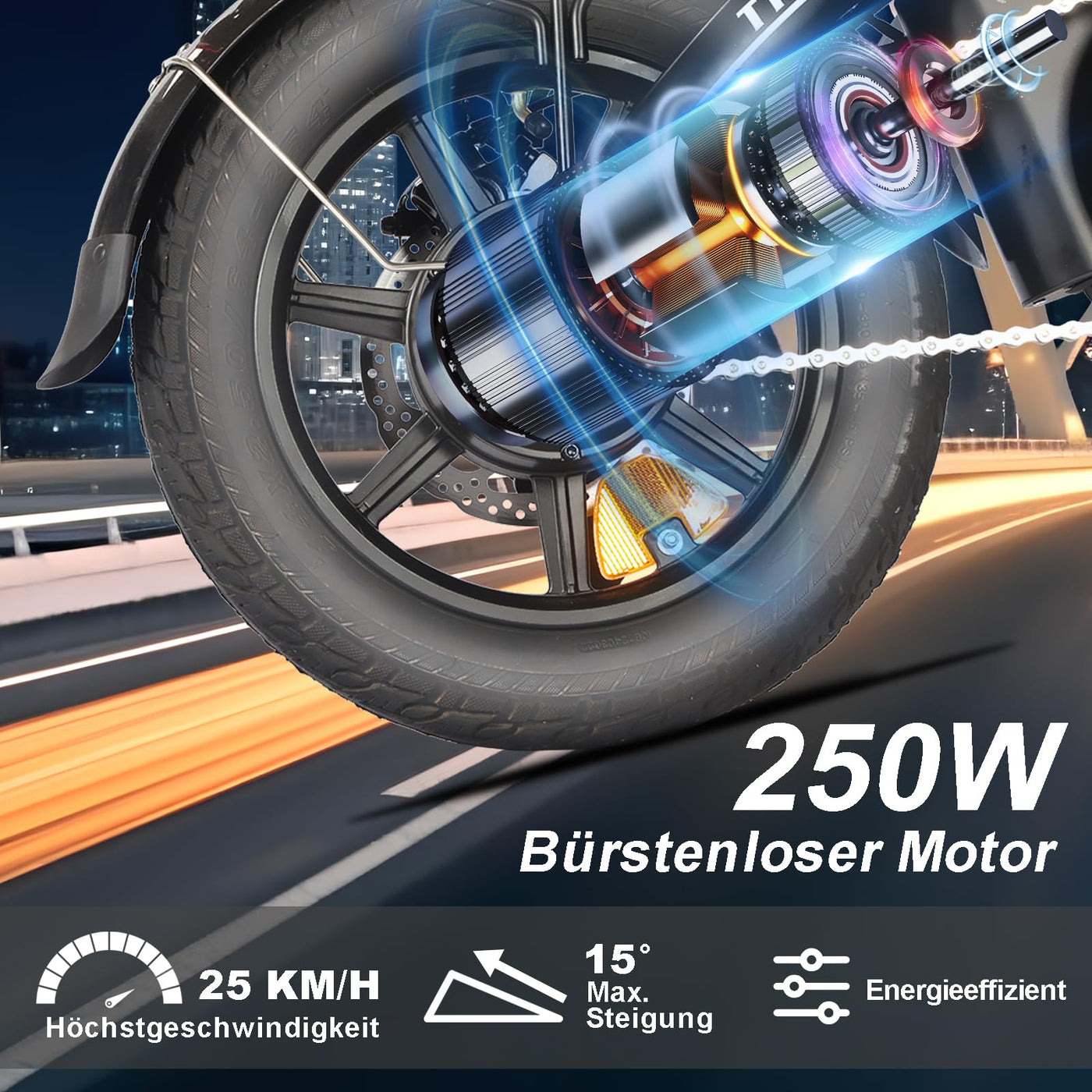 Bodywel T16PRO Mini E Bike 14 Zoll faltbar Elektrofahrrad 250W 36V/7.8Ah Akku mit APP Funk für Herren Damen,Reichweite Max 45 km (Schwarz+Rückpacktrager)