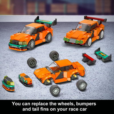 HOGOKIDS 3 IN 1 City Auto Garage Bausteine, 1022 Teiles Technik Autowerkstatt, Waschanlage, Werkstatt mit 2 Autos Bausatz Mechanic Reparatur Baustelle Spielzeug Geschenk für 10+ Jungen Kinder Mädchen