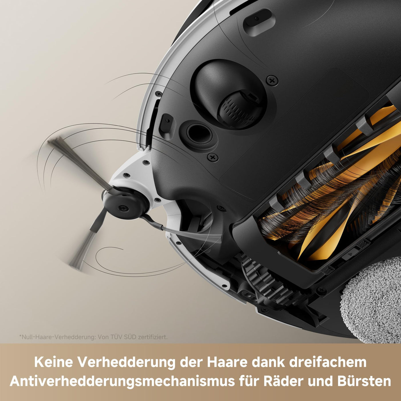 Mova V50 Ultra Complete Saugroboter mit Wischfunktion 24.000 Pa, 6cm Hindernisüberwindung, Liftable Navigation+RGB AI+LED, 80℃ Heißwasserwäsche & 63℃ Selbsttrocknung, DuoSolution System, Tricut Bürste