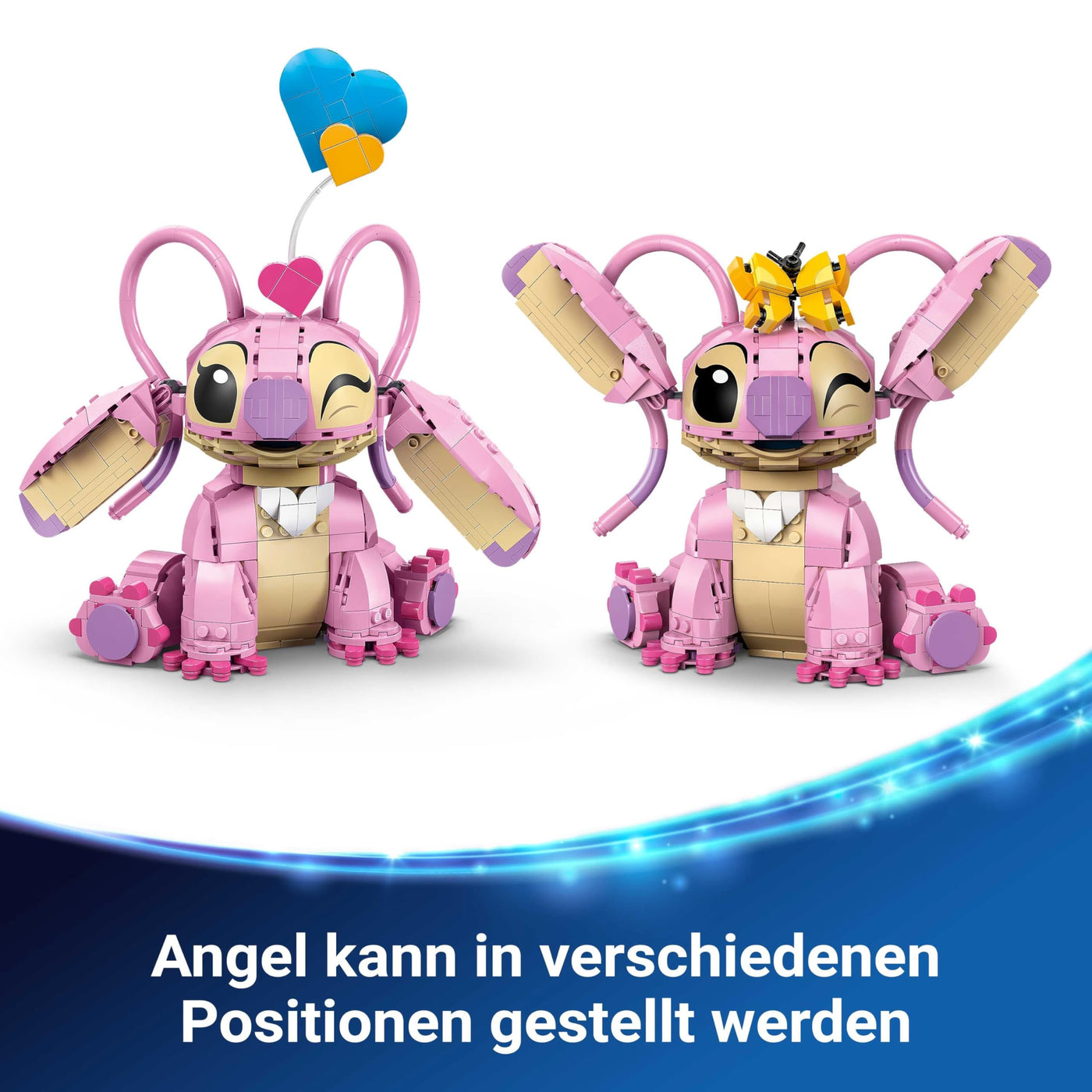 LEGO | Disney Angel - Lilo & Stitch Spielzeug - Spielset zum Bauen mit 3 Herzballons & 1 Schmetterling – Kreative Deko - Geschenk für Mädchen, Jungen ab 9 Jahre und Erwachsene Fans – 43257