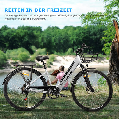ZIMONDA Ebike Herren Damen Drehmomentsensor Elektrofahrräder 27.5 Zoll Mit 250W Motor & 36V City|Mountain E Fahrräder Professionelles 6-Gang-Getriebe bis zu100KM (Silbrig)