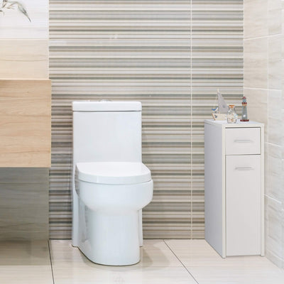 Relaxdays, weiß Nischenschrank, 2 Schubladen, für Bad, Küche, Wohnzimmer, platzsparendes Nischenregal, HBT 61,5x20x45 cm, 80% Faserplatte, 1 Stück