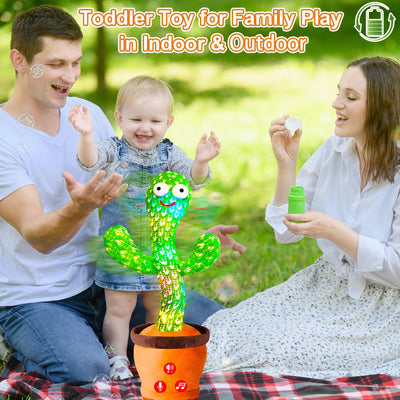 Vitosup Tanzender Sprechender Kaktus Baby Spielzeug, Lautstärke einstellbar, Nachahmend Singend Wiederholend, Interaktives Plüsch-Babyspielzeug/Geschenk für Jungen Mädchen