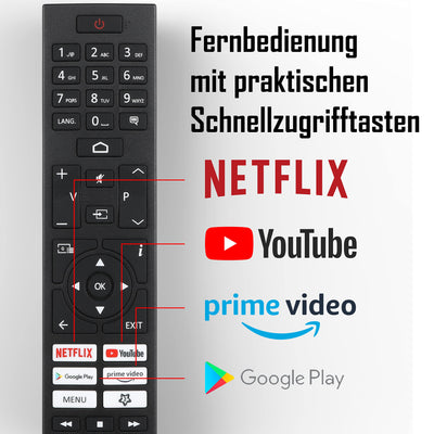 JVC LT-50VA3355 50 Zoll Fernseher/Android Smart TV (4K Ultra HD, HDR Dolby Vision, Triple-Tuner, Bluetooth, Dolby Atmos) [2023], Schwarz