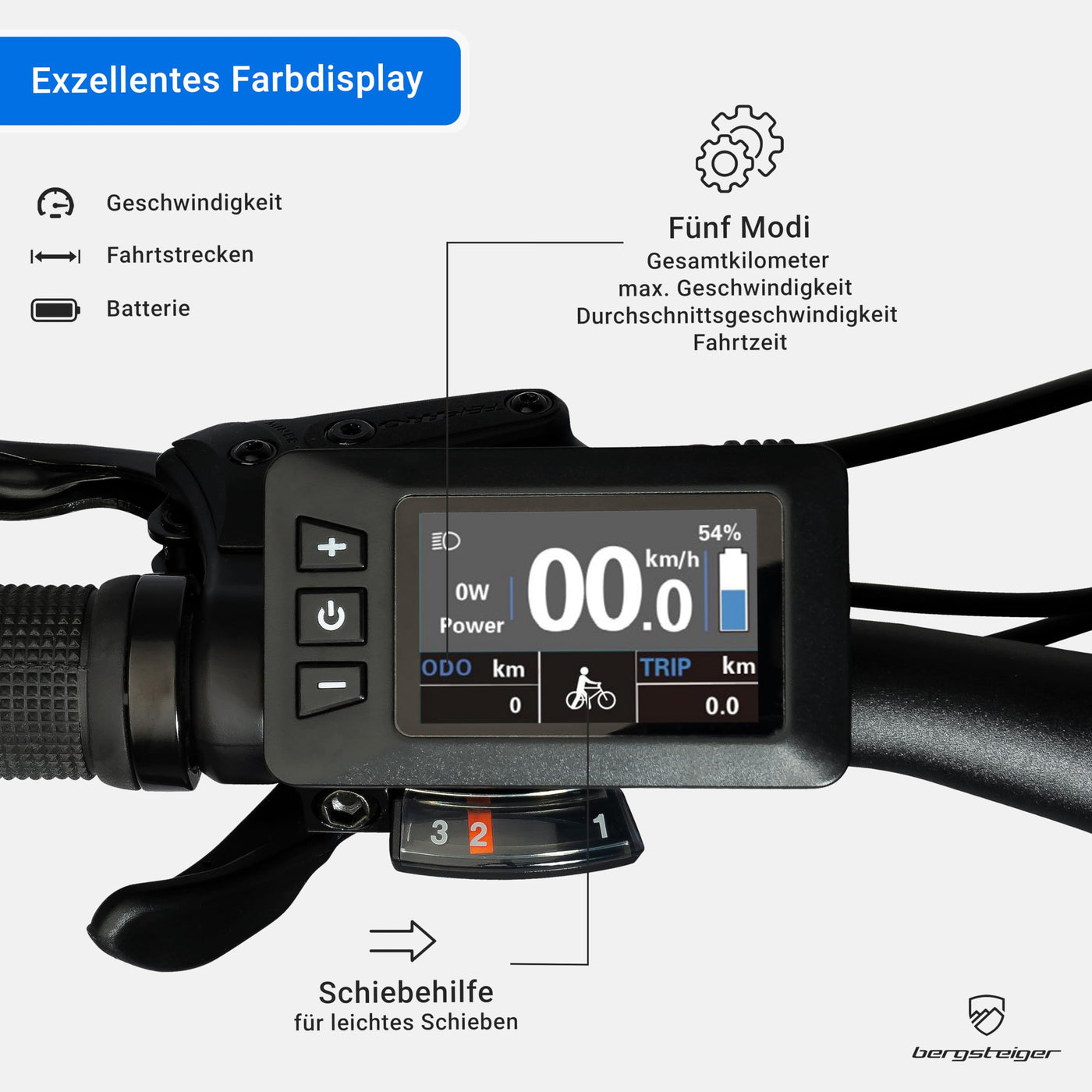 Bergsteiger London 20 Zoll E-Bike Klapprad mit 250 Watt Motor, Scheibenbremsen, Aluminium Ebike für Damen & Herren, Farbdisplay, Elektrofahrrad mit 7 Gang-Schaltung