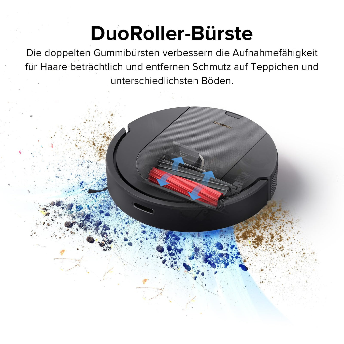 roborock Q5 Pro Saugroboter mit DuoRoller-Bürste, 5500Pa Saugkraft, 770mL Staubbehälter, 180mL Wassertank, Staubsauger Wischroboter PreciSense-LiDAR-Navigation Teppiche Tierhaare App/Alexa, Schwarz