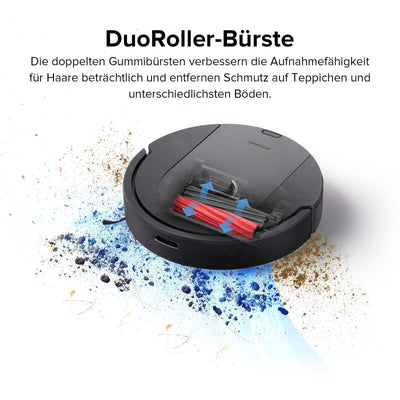 roborock Q5 Pro Saugroboter mit DuoRoller-Bürste, 5500Pa Saugkraft, 770mL Staubbehälter, 180mL Wassertank, Staubsauger Wischroboter PreciSense-LiDAR-Navigation Teppiche Tierhaare App/Alexa, Schwarz
