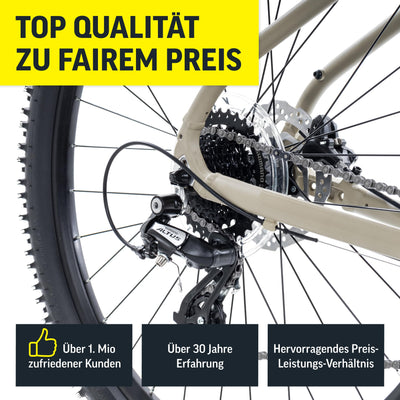 Axess Debris Mountainbike | MTB-Hardtail | 29 Zoll Herrenfahrrad | 16-Gang Schaltung | Hydraulische Scheibenbremsen, Farbe:matt Brown, Rahmengröße:19 Zoll, Laufradgröße:29 Zoll