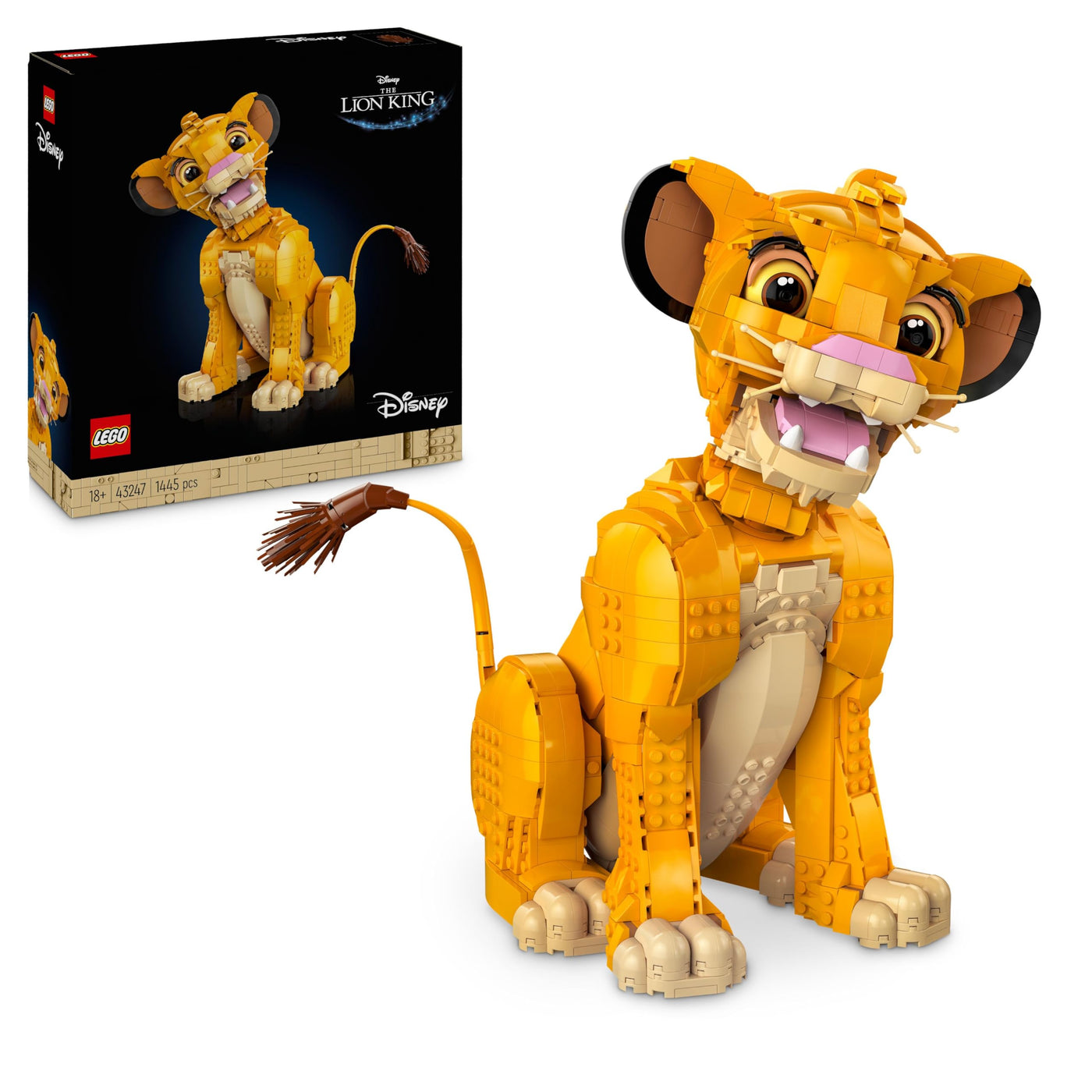 LEGO ǀ Disney Simba, der junge König der Löwen, Bauspielzeug zum Sammeln mit kreativer Tierfigur, entspannende Aktivität für Erwachsene, Geschenkidee für Filmfans 43247