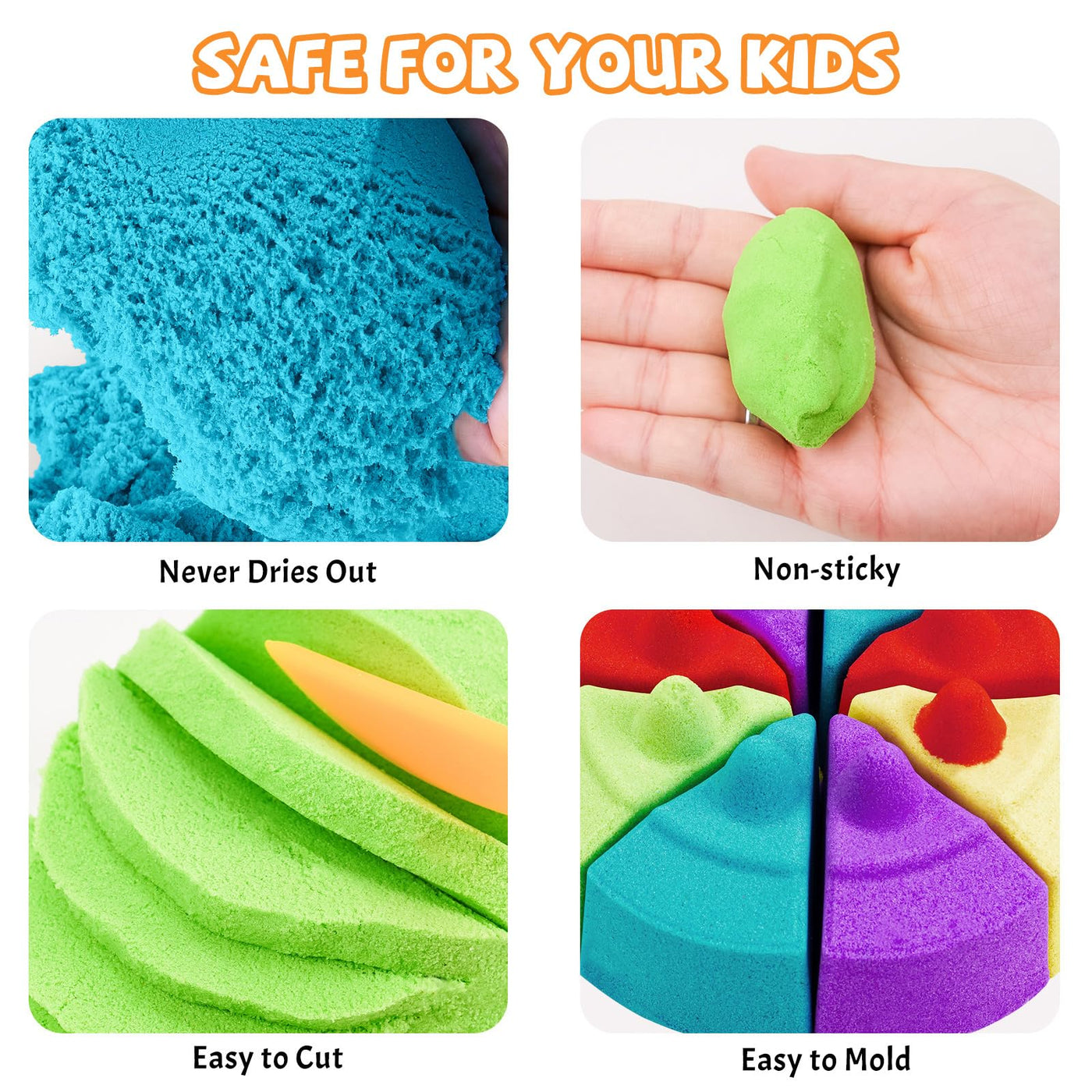 NiToy 5 kg Magic Sand Set 5 Farben für Kinder, Sensorisch Sandspielzeug Zaubersand Geschenk, ideal für kreatives Indoor-Sandspiel, ab 3 Jahren