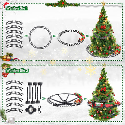 Herenear Zug für Christbaum, Eisenbahn im Weihnachtsbaum, Eisenbahn Kinder elektrisch, Electric Christmas Tree Train Spielzeug Geschenk für Kinder ab 6 7 8 10+Jahren (In den Bäumen)