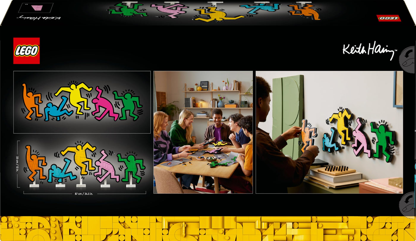 LEGO Art Keith Haring – Tanzende Figuren – Bauset für Erwachsene – Wandkunst oder DIY-Dekoration für Zuhause in leuchtenden Farben – Originelles Geschenk für Männer und Frauen 31216