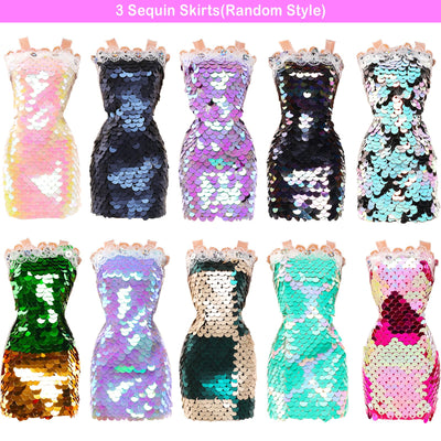 Miunana 15 Kleidung für Puppen = 9 Fashion Kleider 3 Tops 3 Hosen für 11,5 Zoll Mädchen Puppen Geschenk