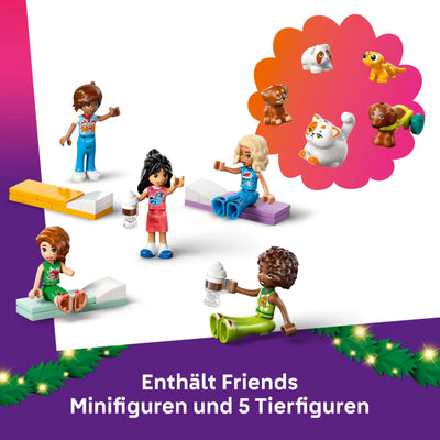 LEGO Friends Adventskalender 2025 - Weihnachten Spielzeug mit 24 Überraschungen inkl. 5 Minifiguren, 5 Tierfiguren und viel Zubehör - Kinder Geschenk für Mädchen und Jungen ab 6 Jahren - 42668
