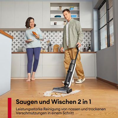 Ultenic AC1 Elite Nass Trockensauger kabelloser Staubsauger mit Wischfunktion, 3 in 1, 50min, intelligente Schmutzerkennung, 14000 Pa Saugkraft,Selbstreinigung,1.15L Doppelte Tank, LED-Display