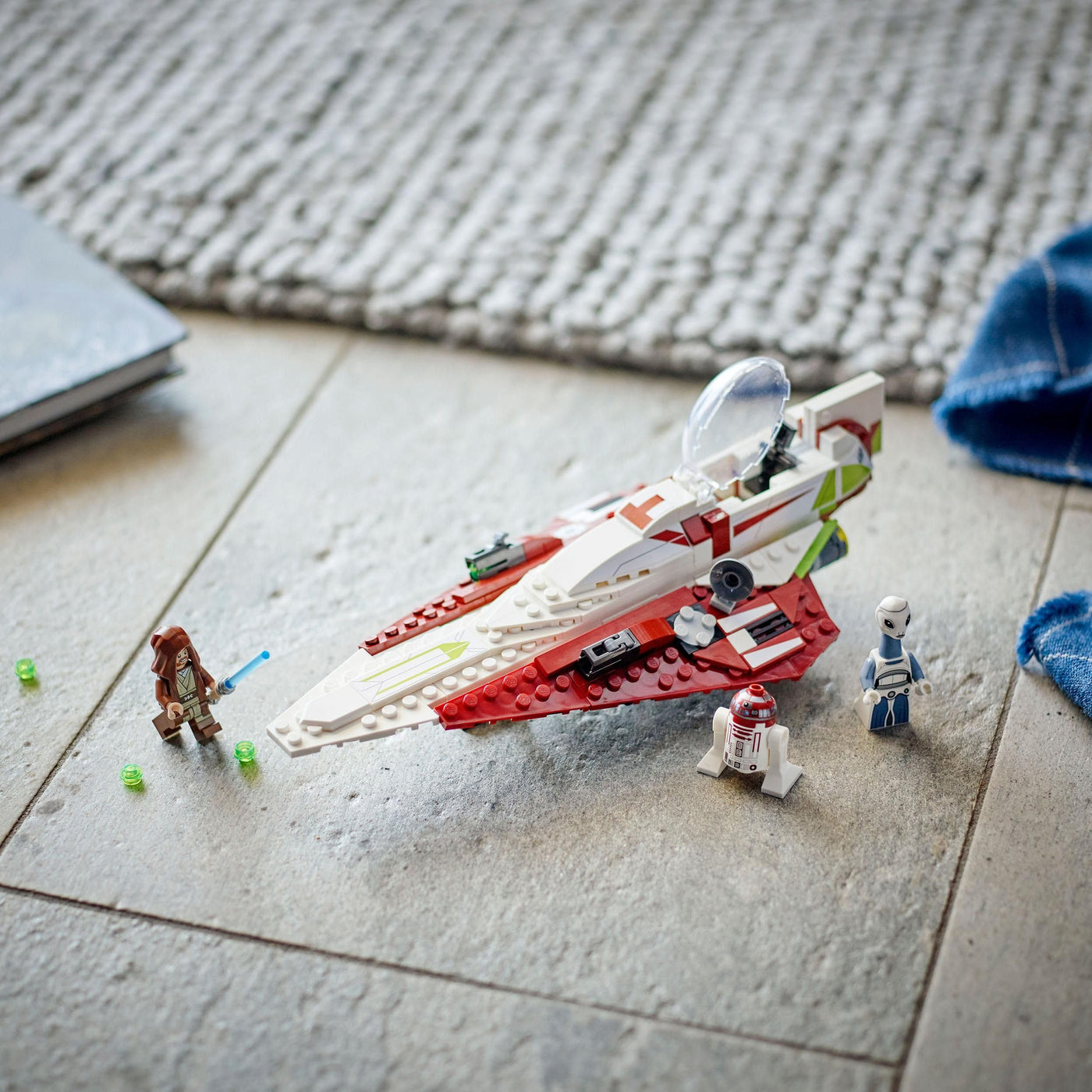 LEGO Star Wars Obi-Wan Kenobis Jedi Starfighter, Spielzeug zum Bauen mit Taun We, Droidenfigur und Lichtschwert, Angriff der Klonkrieger Set 75333