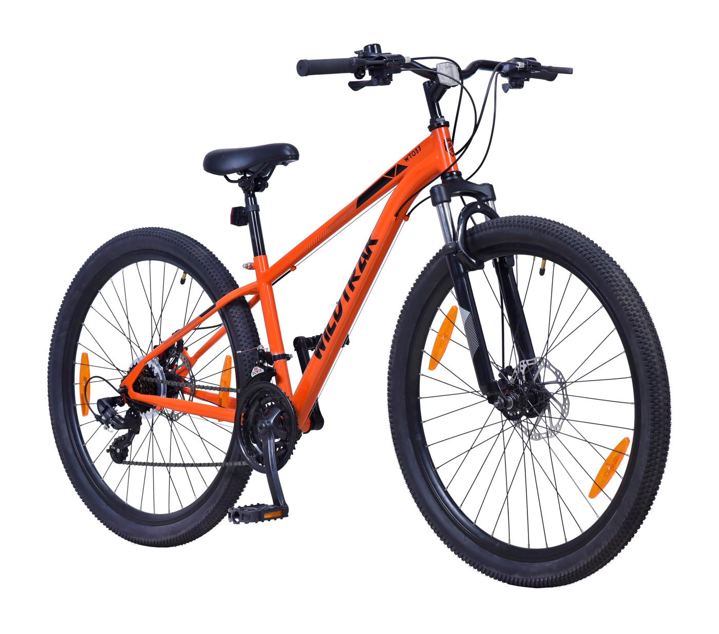 Wildtrak - Stahl-Mountainbike, Erwachsene, 27.5 Zoll, 21-Gang, Shimano-Schaltung - Orange