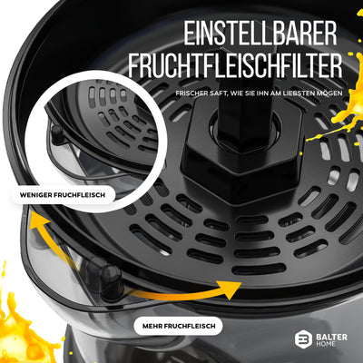 Balter ZP-04 Zitronenpresse Elektrisch – Hohe Saftausbeute, 2 Drehrichtungen & 2 Kegel– Zitruspresse – orangenpresse Entsafter Saftpresse Juicer - Spülmaschinenfest, BPA Frei