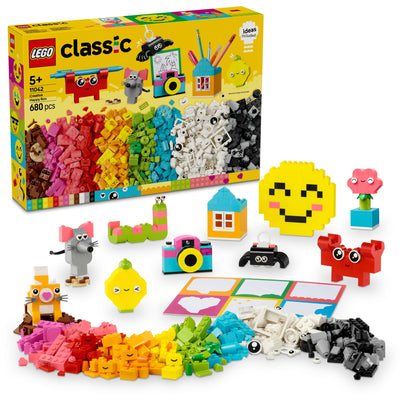 LEGO Classic Kreative Spaßbox, Bunte Bausteine für fantasievolle Rollenspiele, Bauset für Anfänger, Spielzeug für Mädchen und Jungen ab 5 Jahren, Modelle zum Umbauen 11042