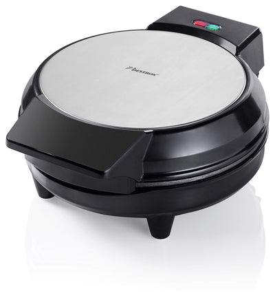 Bestron Waffeleisen für klassische Herzwaffeln, Waffelmaker mit Backampel & Antihaftbeschichtung, 700 Watt, Farbe:Schwarz