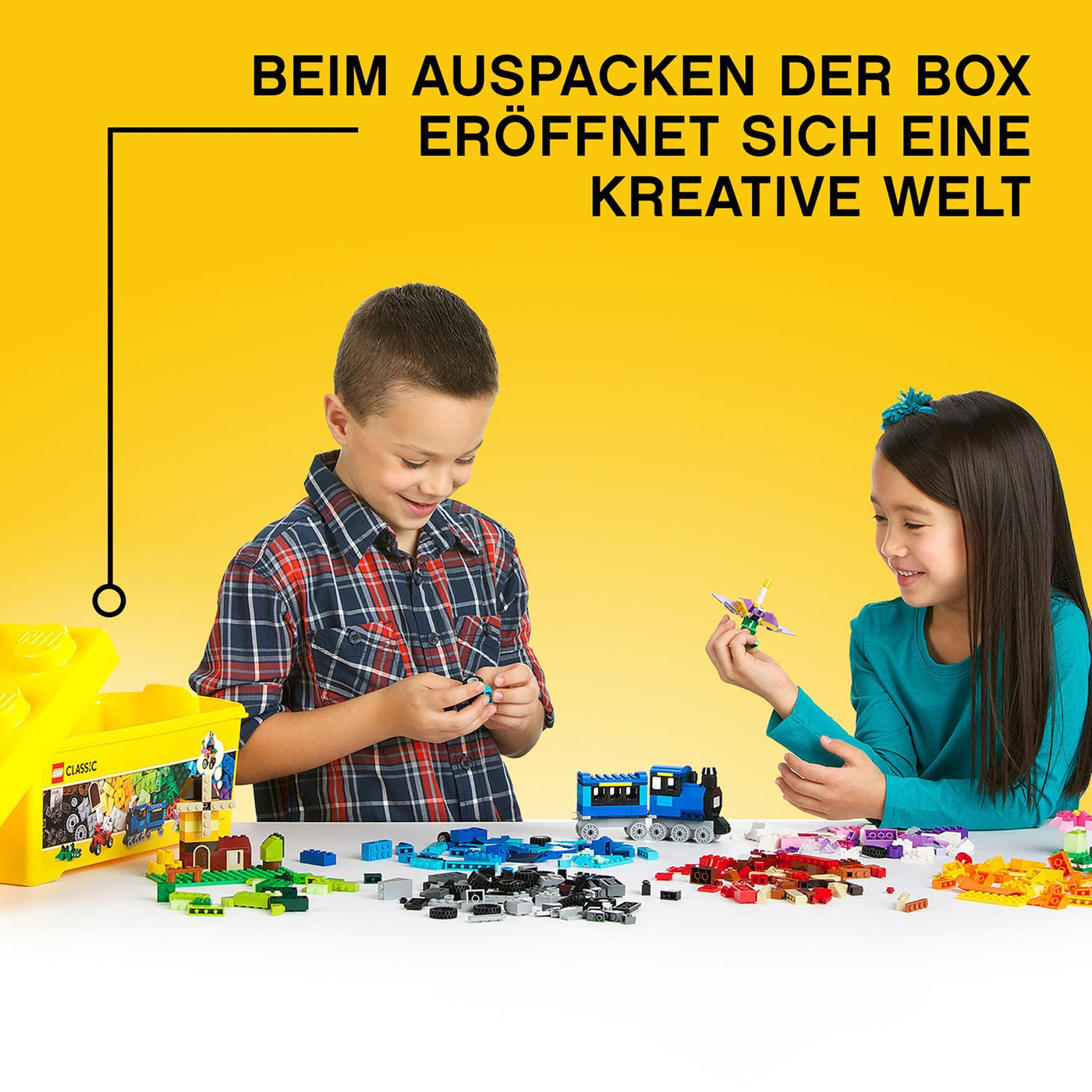 LEGO 10696 Classic Mittelgroße Bausteine-Box, Bausteine mit Aufbewahrungsbox für Kinder, Geschenk für Jungen und Mädchen ab 4 Jahren