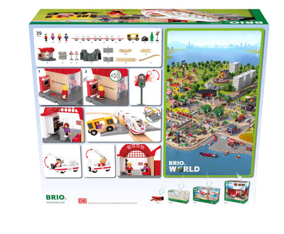 BRIO World 33940 Deutsche Bahn Ice Set - Eisenbahn-Set mit Schienen, Bahnhof und Zug im Stil der DB - Empfohlen ab 3 Jahren