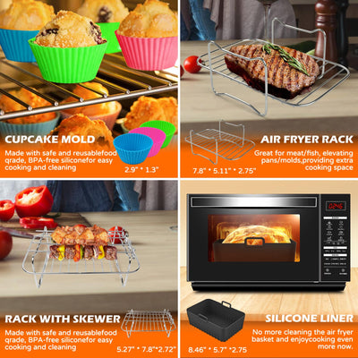 Ninja Heißluftfritteuse Zubehör - Airfryer Zubehör für Ninja Foodi Max Dual Zone AF400EU AF300EU 7.6L-9.5L Und anderen Dual Zone Air Fryer, BPA-frei, Ninja Airfryer Zubehör, Air Fryer Accessories