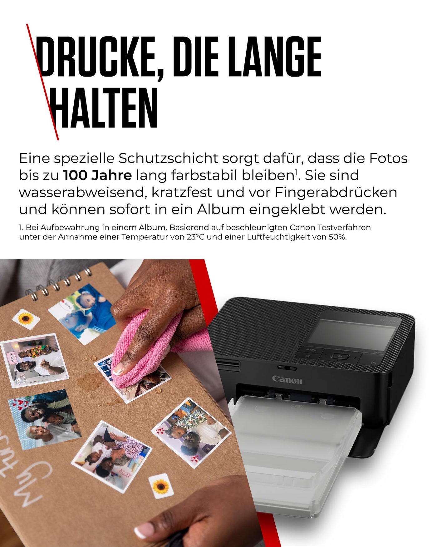 Canon SELPHY CP1500 Kompakter Fotodrucker – Drahtloses Drucken, Langlebige Fotos, USB-C & SD-Kartenanschluss – Perfekt für Scrapbooks und Fotoalben (Schwarz)