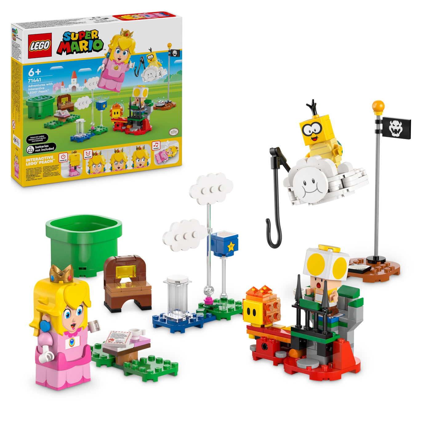LEGO Super Mario Abenteuer mit der interaktiven Peach, Spielset für Kinder mit gelbem Toad, Nintendo Geschenk für Jungen, Mädchen und alle Gamer ab 6 Jahren 71441